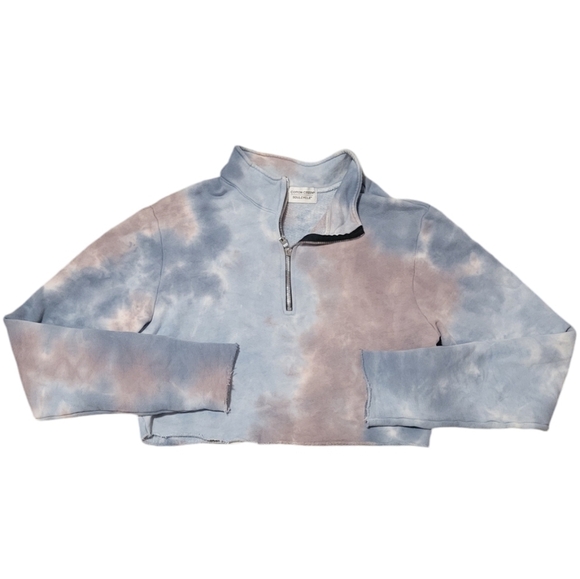 SOULCYCLE X Cotton Citizen Tie Dye 1/4 Zip Crop Sweatshirt Women's Size Medium - Picture 11 of 11